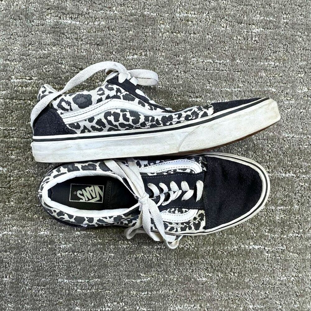 Vans Kids Animal Print Low Top Lace Up Canvas Sneaker shoes Sz 6 juniors